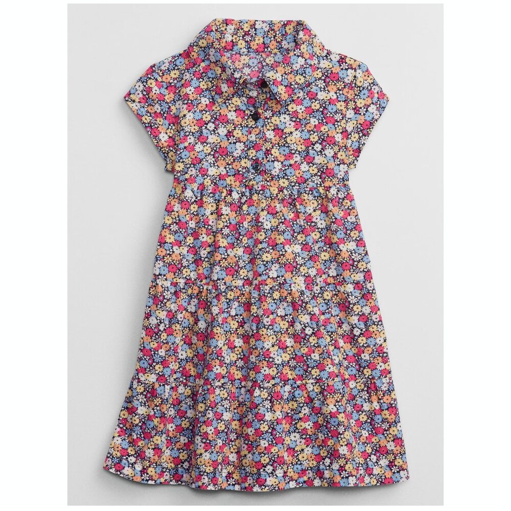 Gap Kids Toddler Girls Floral Print Tiered Shirt Dress 5T
